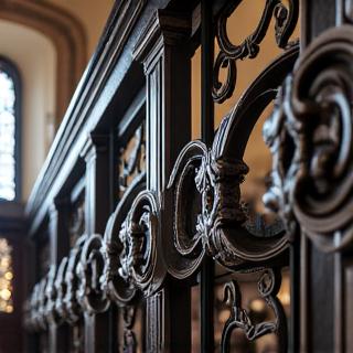 Détail de rampe d'escalier architecturale