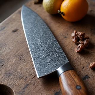 Couteau de chef forgé à la main avec manche en bois précieux Miette d'Or