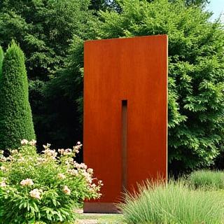 Grande sculpture en acier corten pour jardin Miette d'Or